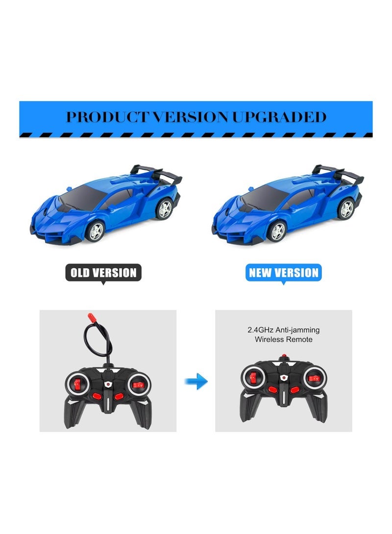 TJMR 2-in-1 remote control toy, Transforming Remote Control Robot Car for Kids, Blue RC Sports Car with Easy Transformation and 360 Rotation, Fun Action Toy Gift - Image 3