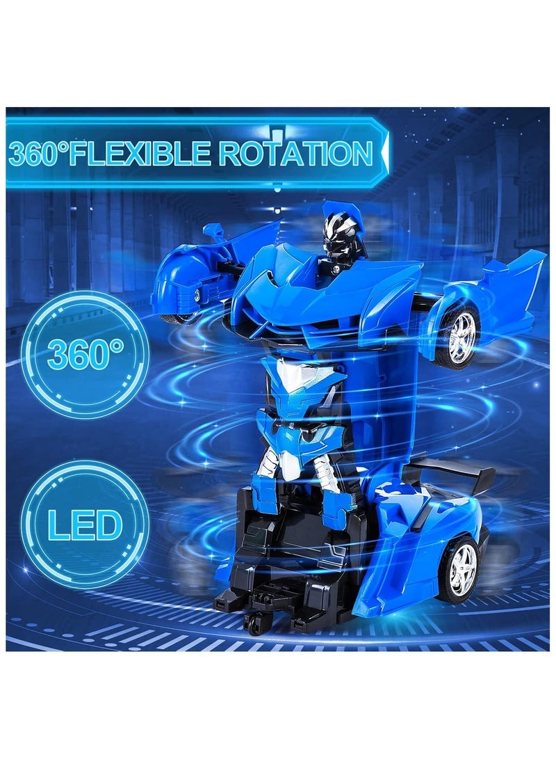 TJMR 2-in-1 remote control toy, Transforming Remote Control Robot Car for Kids, Blue RC Sports Car with Easy Transformation and 360 Rotation, Fun Action Toy Gift - Image 5