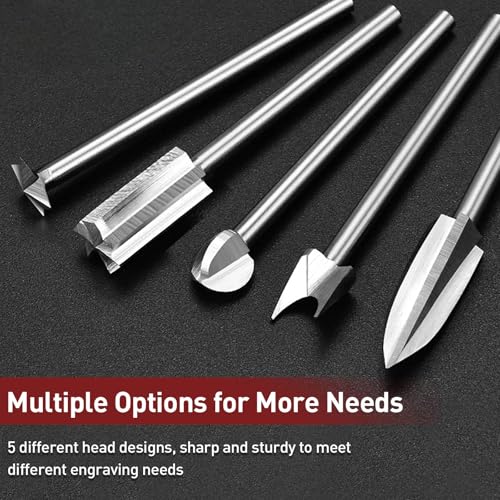 PONTASS Wood Carving Bits Compatible with Dremel Rotary Tool with 1/8"(3mm) Shank, 7Pcs HSS Different Drill Bit to Meet Your Different Needs, Durable Engraving Rotary Tool Accessories for DIY Woodworking - Image 2