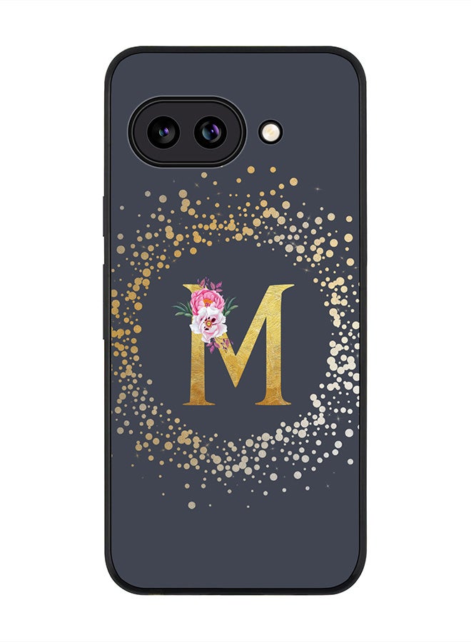 Stylizedd For Google Pixel 9a Case,Slim fit Camera Protection, Shockproof Thin Phone cover  - Custom Monogram Floral - M  (Grey )