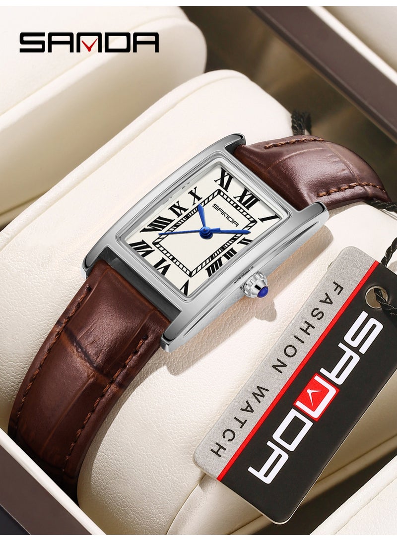 Sanda Watches For Women New 1150 Fashion Couple Watch Elegant Design Rectangular Dial Waterproof Quartz Movement Business Women's Watch - Image 1