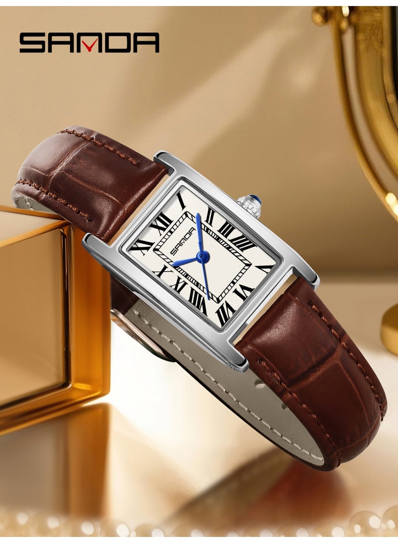 Sanda Watches For Women New 1150 Fashion Couple Watch Elegant Design Rectangular Dial Waterproof Quartz Movement Business Women's Watch - Image 2