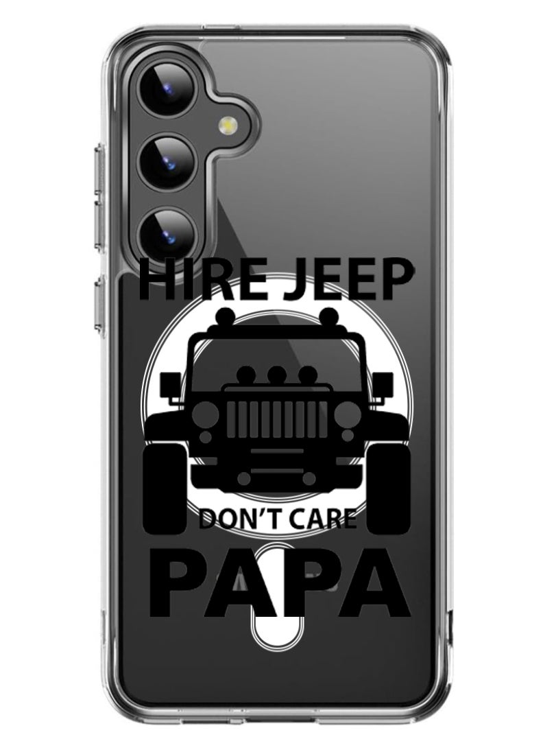 Theodor Magnetic Case for Samsung Galaxy S24 6.2-inch Compatible with MagSafe Wireless Charging, Shockproof Phone Bumper Cover Hire jeep dont care papa black copy - Image 1