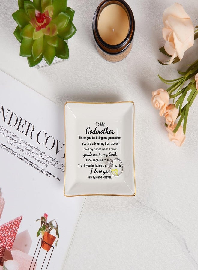Piudee Godmother Gift - Thank You for Being My Godmother Jewelry Dish Trinket Tray, Godmom Birthday Mother's Day Christmas Gifts for Godmother, Godmother Gifts from Godchild - Image 4