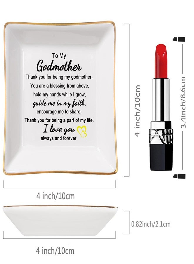Piudee Godmother Gift - Thank You for Being My Godmother Jewelry Dish Trinket Tray, Godmom Birthday Mother's Day Christmas Gifts for Godmother, Godmother Gifts from Godchild - Image 5