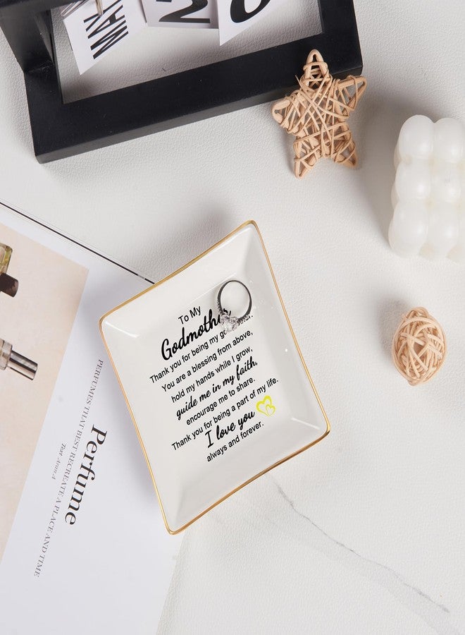 Piudee Godmother Gift - Thank You for Being My Godmother Jewelry Dish Trinket Tray, Godmom Birthday Mother's Day Christmas Gifts for Godmother, Godmother Gifts from Godchild - Image 3