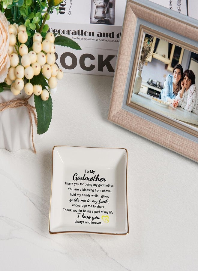 Piudee Godmother Gift - Thank You for Being My Godmother Jewelry Dish Trinket Tray, Godmom Birthday Mother's Day Christmas Gifts for Godmother, Godmother Gifts from Godchild - Image 2