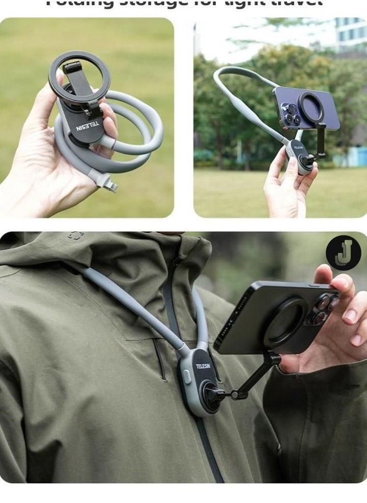 JAJEEK "MNM-001 Adjustable Neck Phone Holder with Quick Release – Multi-Angle Mount for Android Smartphones (15141312) with Strap & Metal Ring" - Image 5
