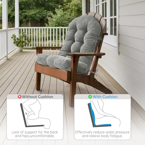 Ylymence Rocking Chair Cushions Set - Non-Slip Adirondack Chair Cushions with Ties Indoor/Outdoor Rocking Chair Pad for Living Room, Bedroom, Balcony, Office - Image 2