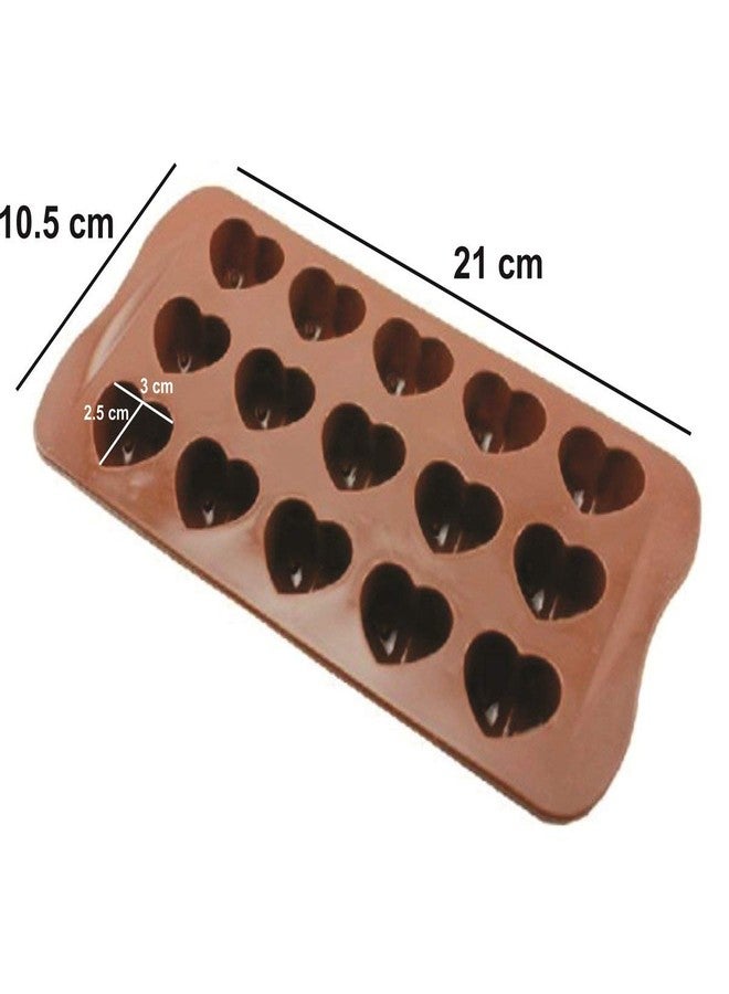 abrazo15 Holes Brown Silicone Heart Shape Mold - Image 3