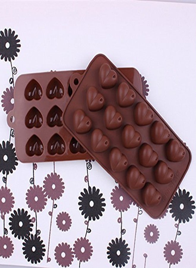 abrazo15 Holes Brown Silicone Heart Shape Mold - Image 2