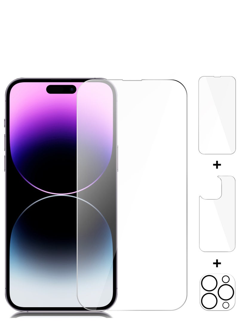 [3 Pack] Screen Protector for iPhone 14 Pro, iPhone 14 Pro Front and Back Screen Protector,iPhone 14 Pro Camera Protector Anti-Fingerprint/Scratch for iPhone 14 Pro (6.1 inch) - Image 1