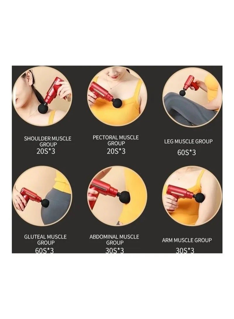 Generic Black 4-In-1 Compact Mini Muscle Massager Gun  - Image 2