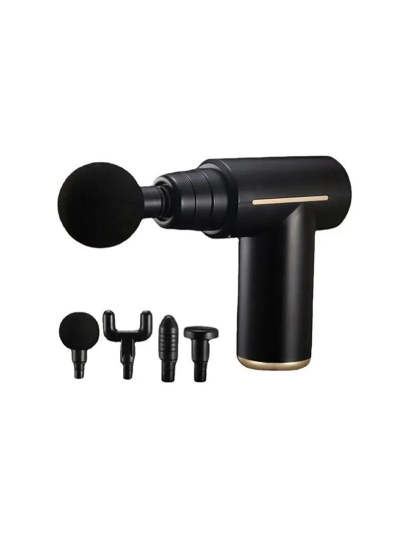 Generic Black 4-In-1 Compact Mini Muscle Massager Gun  - Image 1