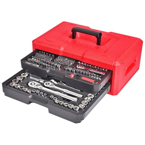 CRAFTSMAN مجموعة أدوات ميكانيكا كرافتسمان، مجموعة أدوات يدوية ومجموعة مقابس مكونة من 256 قطعة مع مفتاح ربط منخفض الارتفاع ذو 72 سن (CMMT45256) - Image 1