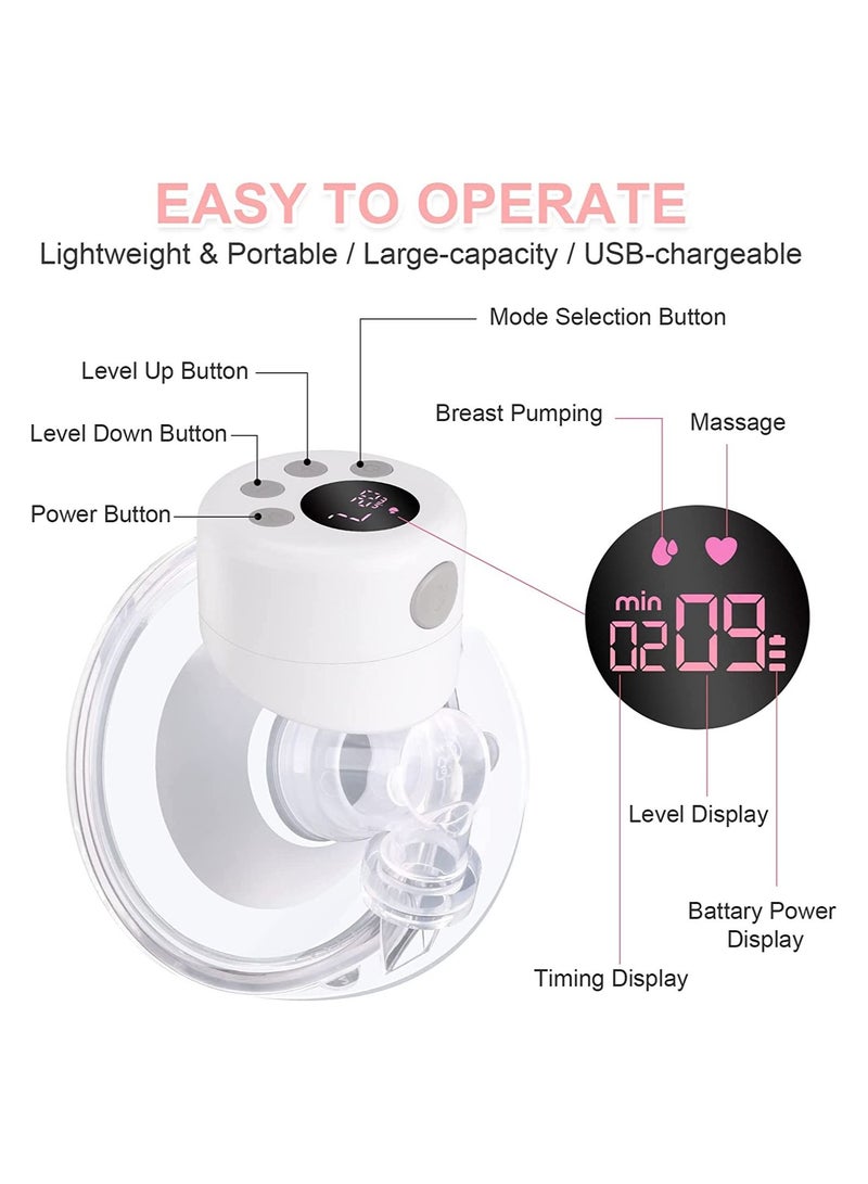 Gonice Silent Electric Double Hands Free Wearable Pump With Massage Mode, USB Rechargeable - Image 2