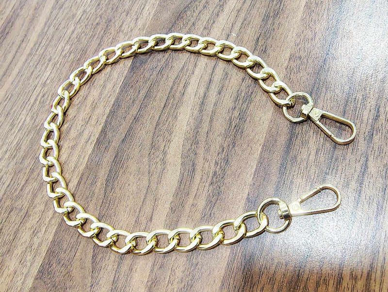 Tia Premium Purse Shoulder Bag Chain Strap Handle, Handbag Purse Chain Replacement, Purse, Clutch Making, Decoration & DIY (1Pc, Golden Flat Chain-17Inch) - Image 3