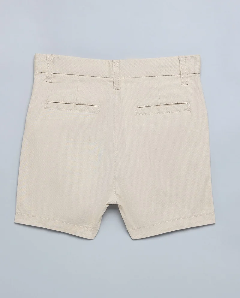 أر أند بي Solid Shorts with Button Closure