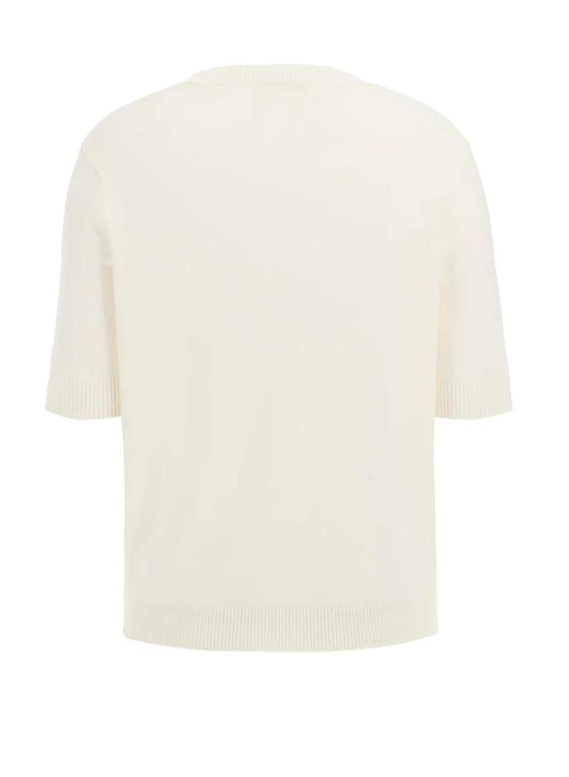 جس Short Sleeve Crew Neck Layla Boxy Logo Sweater