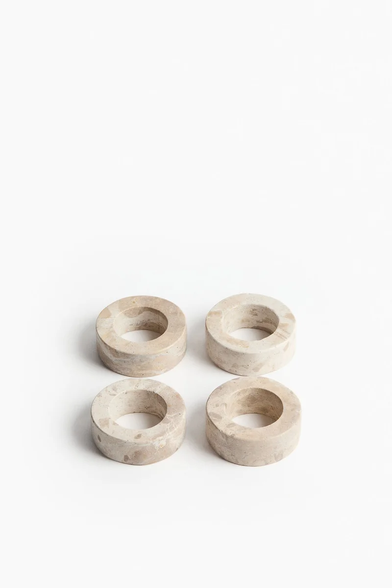 H&M 4-pack marble napkin rings
