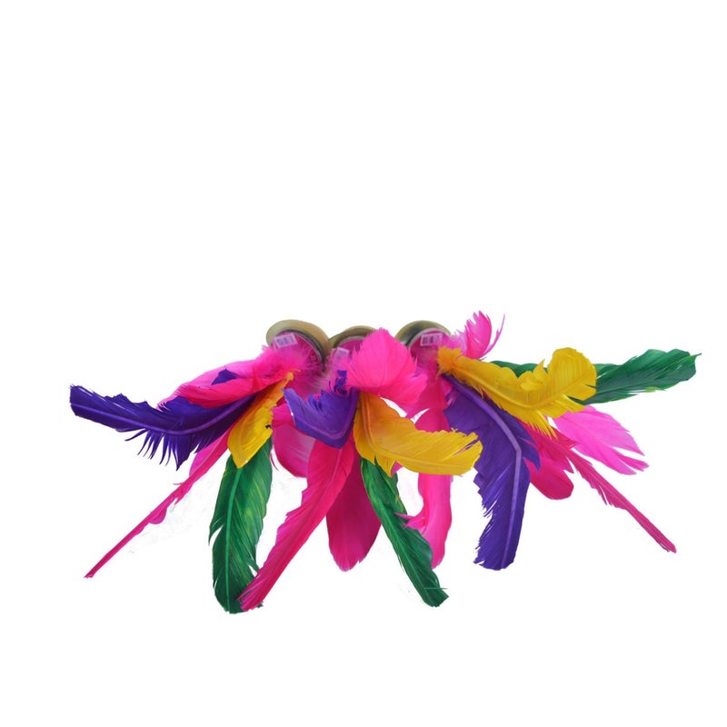 Baitaihem Kick Shuttlecock Chinese Jianzi Colorful Feather Foot Sports Outdoor Game (Style-B, 6 Pack) - Image 2