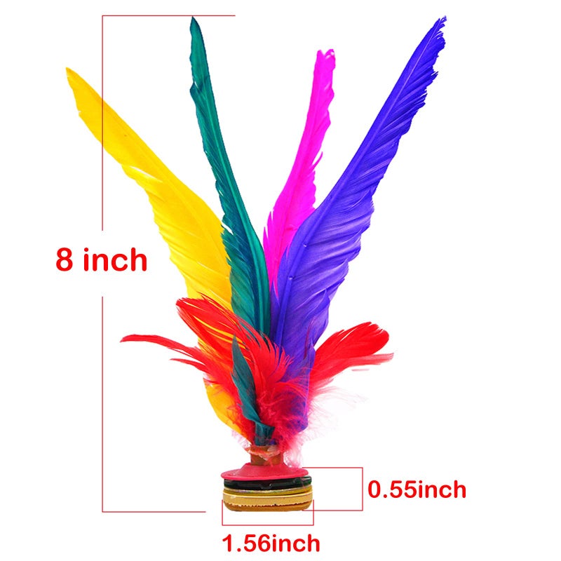 Baitaihem Kick Shuttlecock Chinese Jianzi Colorful Feather Foot Sports Outdoor Game (Style-B, 6 Pack) - Image 4
