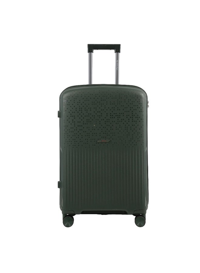 Eagle Express Neon X 28 Inch Large Hard Shell Suitcase, Lightweight PP Checked Luggage with Anti-Theft Zipper & Silent Spinner Wheels, 1-Year Warranty - Deep Green - Image 1