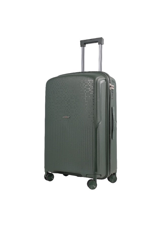 Eagle Express Neon X 28 Inch Large Hard Shell Suitcase, Lightweight PP Checked Luggage with Anti-Theft Zipper & Silent Spinner Wheels, 1-Year Warranty - Deep Green - Image 2