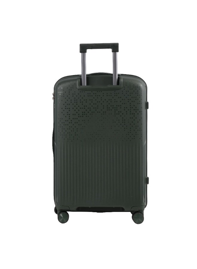 Eagle Express Neon X 28 Inch Large Hard Shell Suitcase, Lightweight PP Checked Luggage with Anti-Theft Zipper & Silent Spinner Wheels, 1-Year Warranty - Deep Green - Image 3