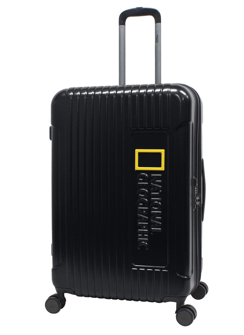 NATIONAL GEOGRAPHIC National Geographic Canyon ABS/PC Hardshell Large Check-In Suitcase Black, Durable Lightweight Expandable Anti-theft Zipper TSA Lock Travel Luggage, 4 Double Wheel Trolley Bag (71 cm/28 Inch).  - Image 1