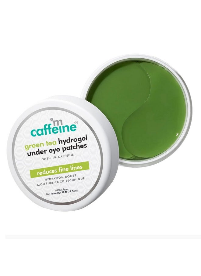 MCaffeine - mCaffeine Green Tea Hydrogel Under Eye Patches for Fine Lines Reduction | Cooling Under Eye Patch Mask with 1% Caffeine for Instant Hydration & De-Puffing | 15 Pairs - Image 1