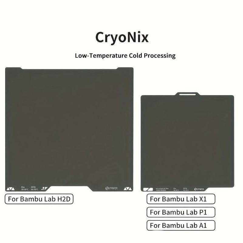 لوحة بناء FYSETC CryoNix لـ Bambu H2D X1 P1 A1 مقاومة للحرارة العالية 257x257 مم باللون الأسود - Image 2