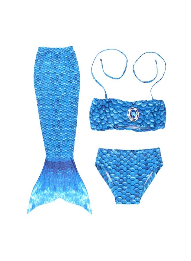 NIBEMINENT Children's mermaid swimsuit tail, children's bikini set, girls' baby swimming clothes, and flippers can be worn - Image 1