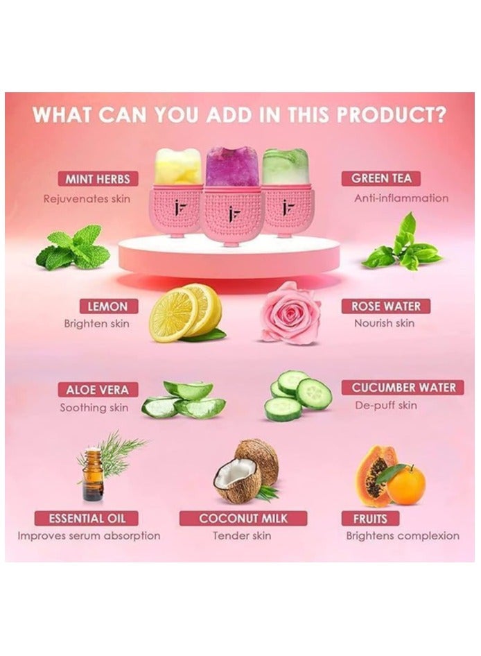 3 in 1 Ice Massager for Face and Eyes, Reusable for Skin Glow and Pore Tightening with Facial Cleansing Brush - Image 4