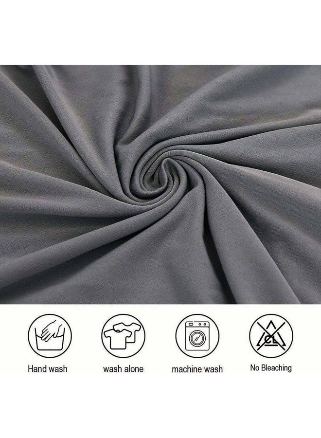 BRIDA ® Polyester, Polyester Blend Stretchable Solid Plain Dining Chair Covers Elastic Chair Seat Case Protector, Slipcovers (6 Chair Cover, Plain Grey) - Image 4