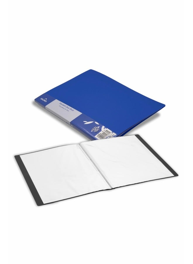 Dolphin Display Book DF-40, A4 Size with 40 Transparent Pockets, Blue Cover, Durable Document Organizer - Image 2