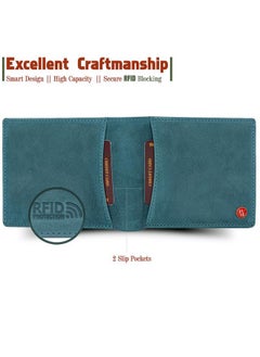 HORNBULL HORNBULL Vegas Aqua Blue RFID Blocking Hunter Leather Wallet for Men | Wallets Men Leather | Mens Wallet  - Image 5
