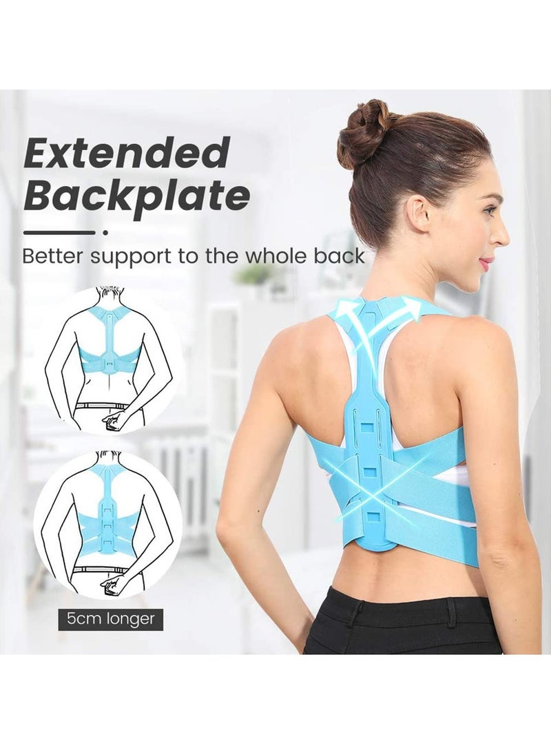 SYOSI Posture Corrector for Women, Extended Backplate Back Straightener, Adjustable Upper Back brace for Neck Shoulder Pain Relief and Clavicle Support, Pink - Image 5