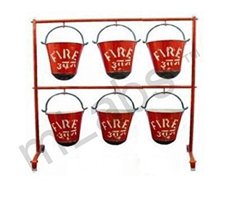 mlabs Omex Fire Bucket with Out Stand Having Hanging Capacity for 6 Buckets by mLabs - Image 1