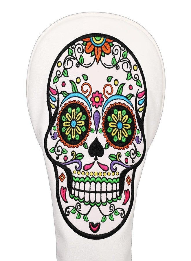 SHABIER White Golf Driver Headcover with Skull Design for Golf Driver Club - Image 3