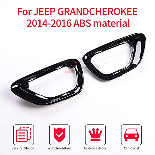 JHO Truck Front Fog Lights Cover Trim Fog Lamp Replace Fit for Jeep Grand Cherokee 2017-2021 Limited、Laredo、Overland(Bright Black) - Image 4