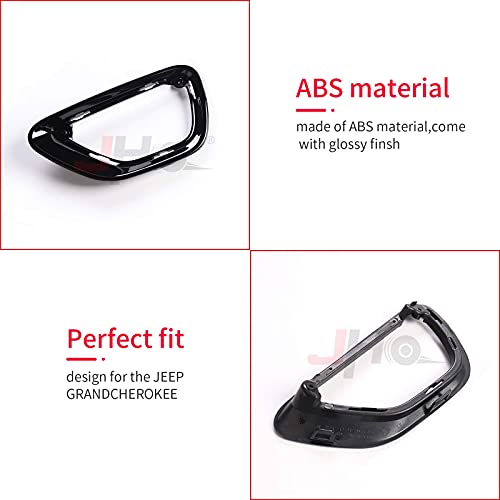 JHO Truck Front Fog Lights Cover Trim Fog Lamp Replace Fit for Jeep Grand Cherokee 2017-2021 Limited、Laredo、Overland(Bright Black) - Image 5