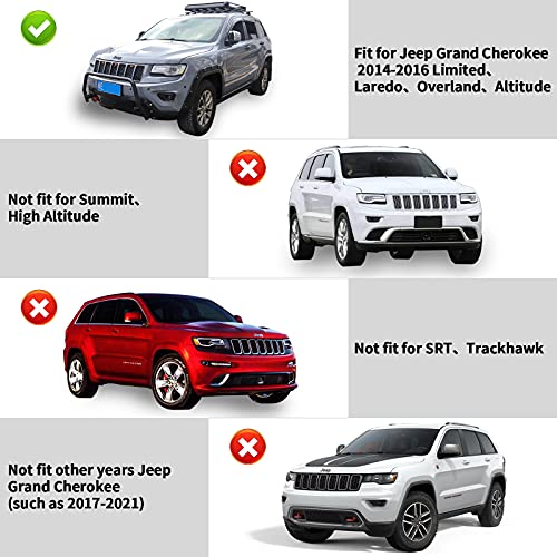 JHO Truck Front Fog Lights Cover Trim Fog Lamp Replace Fit for Jeep Grand Cherokee 2017-2021 Limited、Laredo、Overland(Bright Black) - Image 2