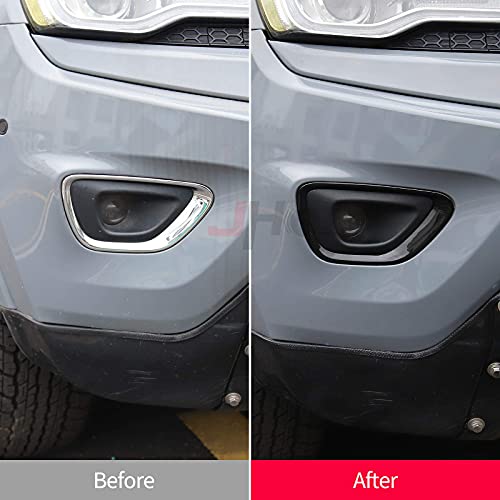 JHO Truck Front Fog Lights Cover Trim Fog Lamp Replace Fit for Jeep Grand Cherokee 2017-2021 Limited、Laredo、Overland(Bright Black) - Image 3