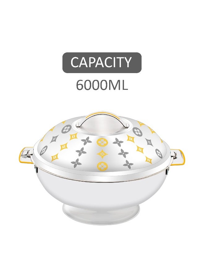 Rathore - Noor Hotpot Stainless Steel Casserole Insulated Thermal Serving Bowl Keeps Food Hot for long time 6000ML - Image 1