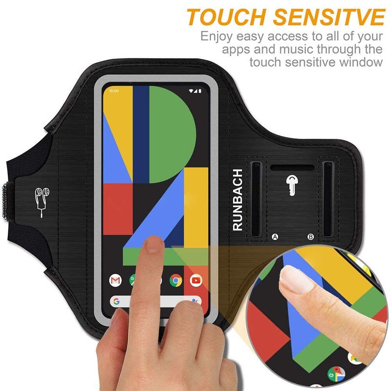RUNBACH Running Armband for Google Pixel 8/7/6/6 Pro/5a/4XL/3a XL/3 XL,Sweatproof Running Exercise Case with Card Slot for Pixel 8/7/6/6 Pro/5a/4XL/3a XL/3 XL(Black) - Image 3