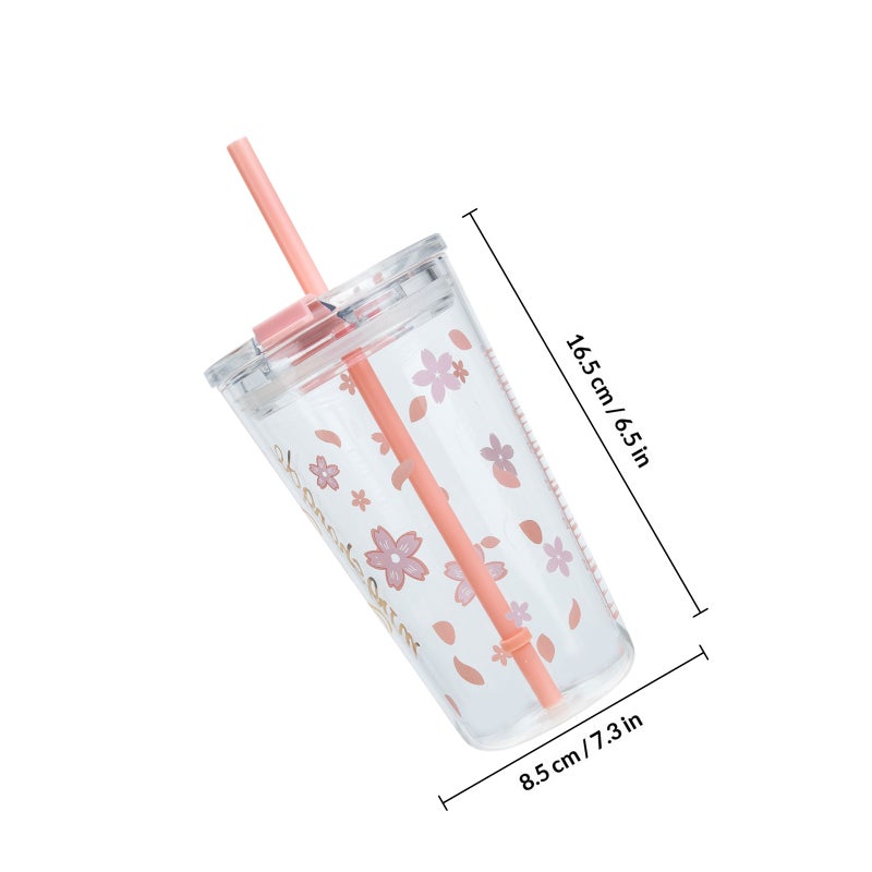 1 Set Juice Cup Glass Cup with Lid Water Drinking Cup for Home - Image 2