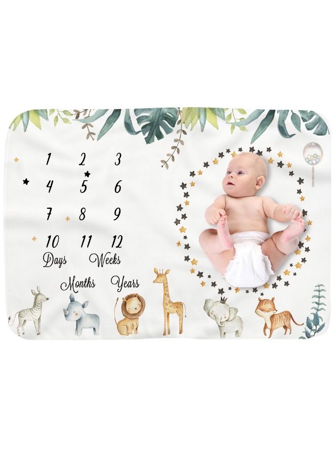 Baby Milestone Blanket, Large Baby Flannel Blanket for Girls and Boys Newborn Photography 70*100cm - Image 1