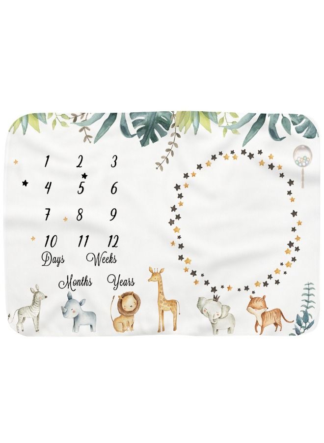 Baby Milestone Blanket, Large Baby Flannel Blanket for Girls and Boys Newborn Photography 70*100cm - Image 2