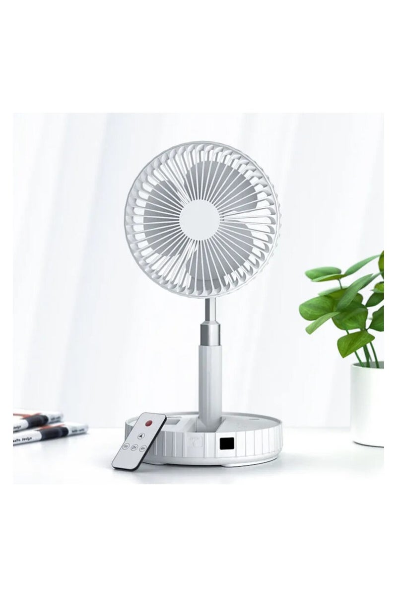 Rechargeable Foldable Desk & Floor Fan with Remote Control – 10W, Adjustable Height & 180° Tilt, Low Noise, Battery Operated - Image 1